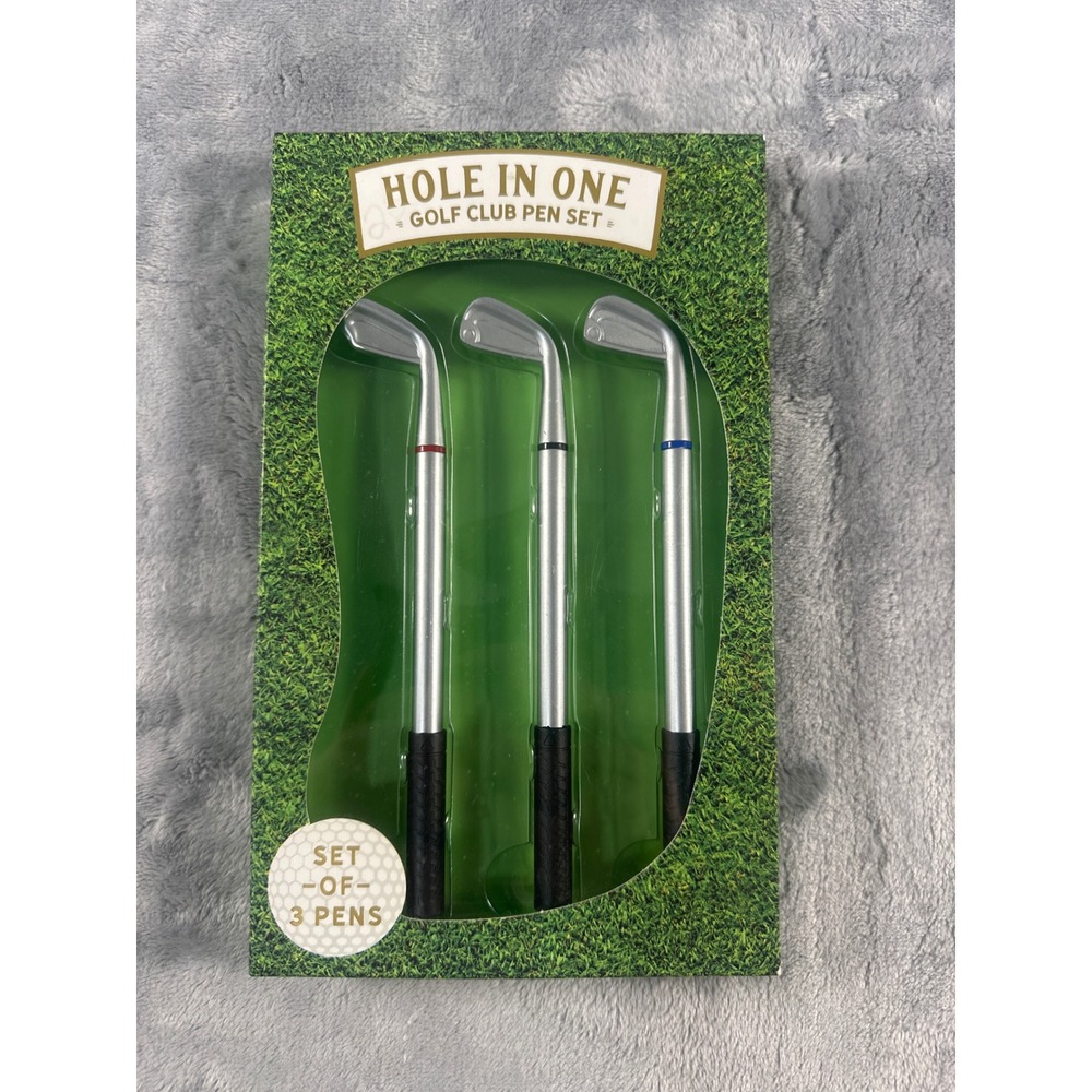 Eccolo Hole In One Golf Club Pen Set 3 Piece Novelty Ballpoint Desk Gift PE133Z